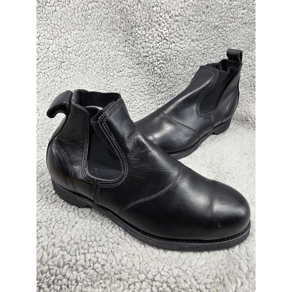 1982 WEINBRENNER Black Leather Safety Toe BILTRITE Sole Chelsea Boots Men's 7 EE